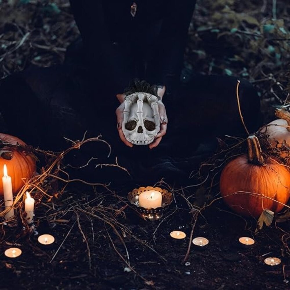 Skull Halloween Home Decor Statue - Picture 6 of 7